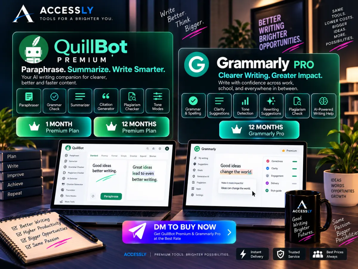 QuillBot and Grammarly writing tools creative