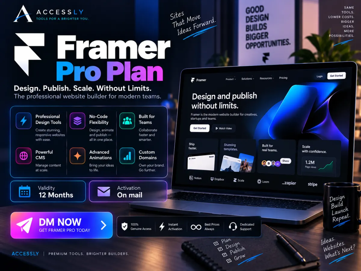 Framer Pro website builder creative