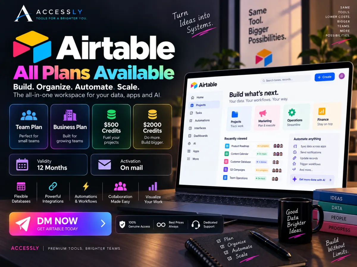 Airtable workspace plans creative
